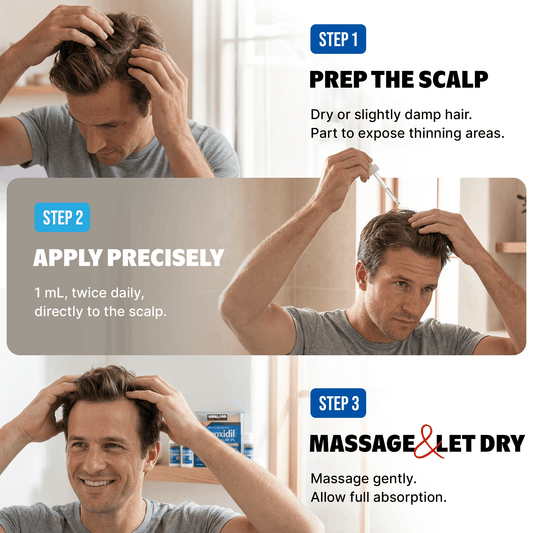 Kirkland Minoxidil Liquid Extra Strength Hair Regrowth Treatment, 5% Topical Solution, 6 Months Supply