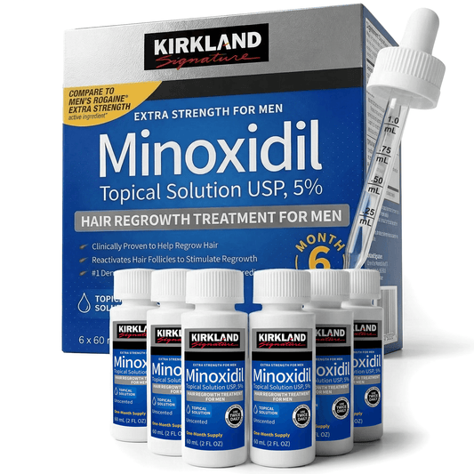 Kirkland Signature Minoxidil Liquid Extra Strength Hair Regrowth Treatment for Men, 5% Topical Solution, 6 Months Supply